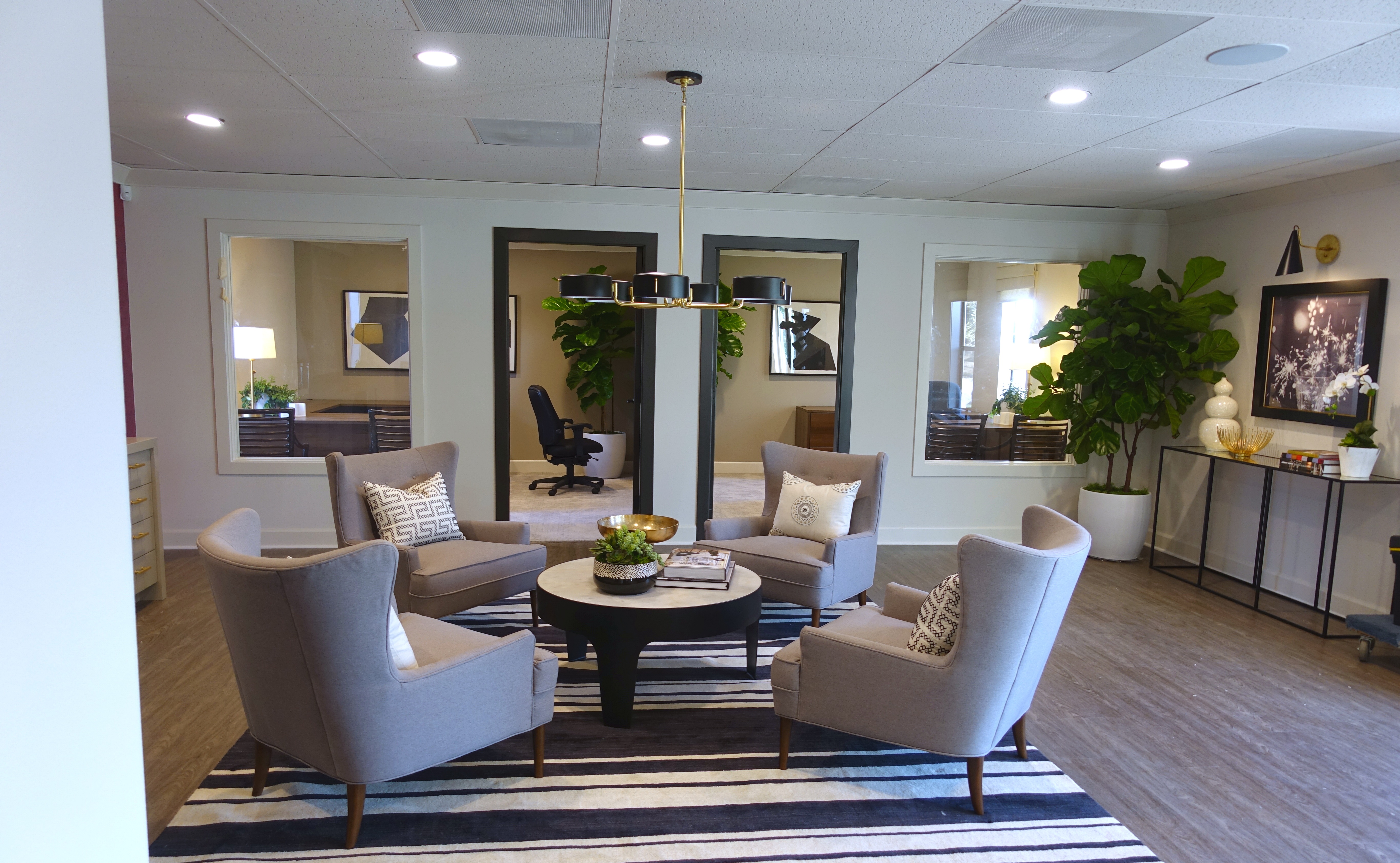 Delano sales office — lounge seating area